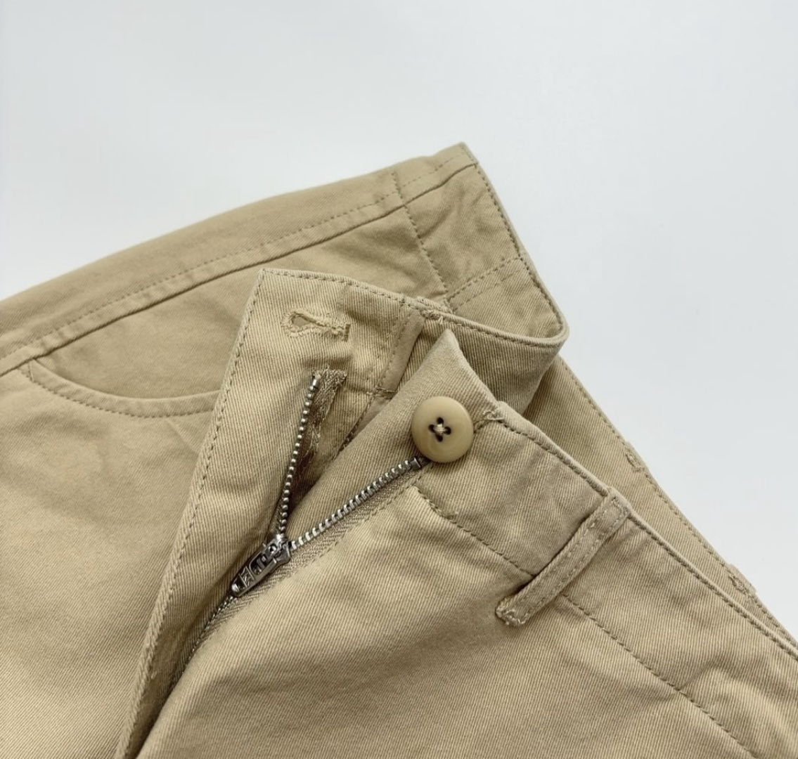 Cut label cotton material versatile mini chino shorts - View 5