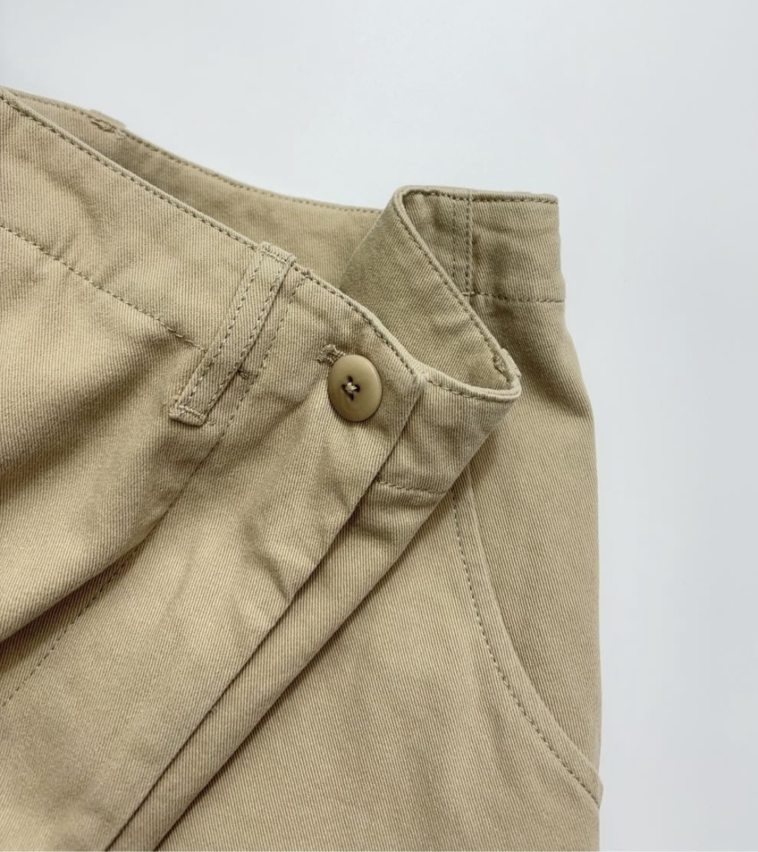 Cut label cotton material versatile mini chino shorts - View 4