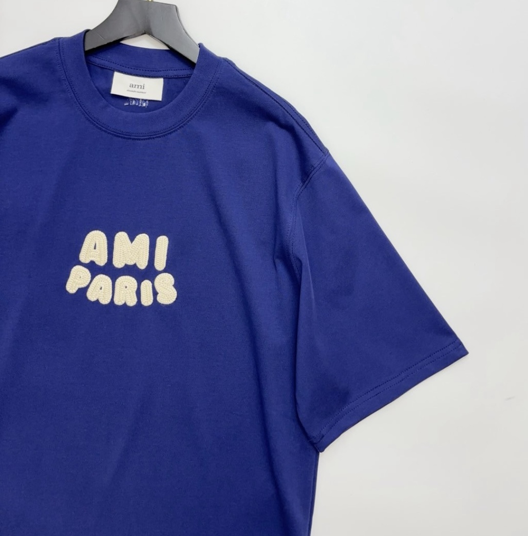 Flocked Letter Logo Short-Sleeve Pure Cotton T-Shirt - View 2