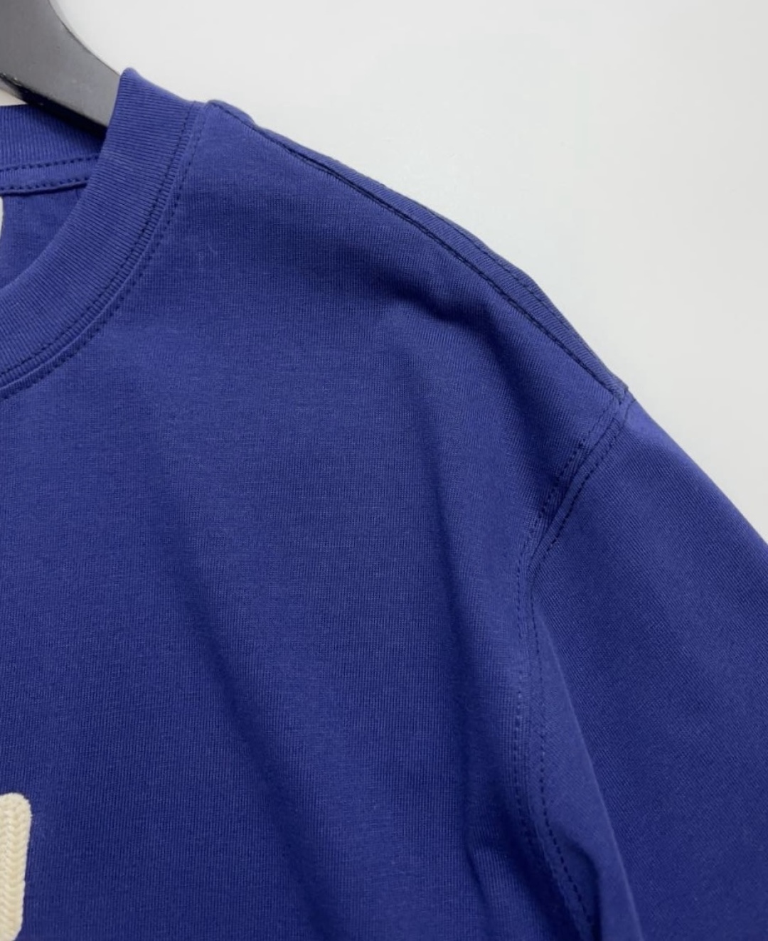 Flocked Letter Logo Short-Sleeve Pure Cotton T-Shirt - View 3