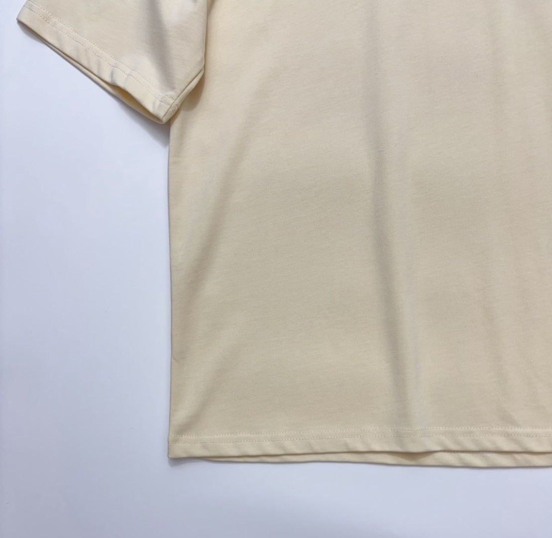 Flocked letter logo short-sleeved pure cotton T-shirt - View 5