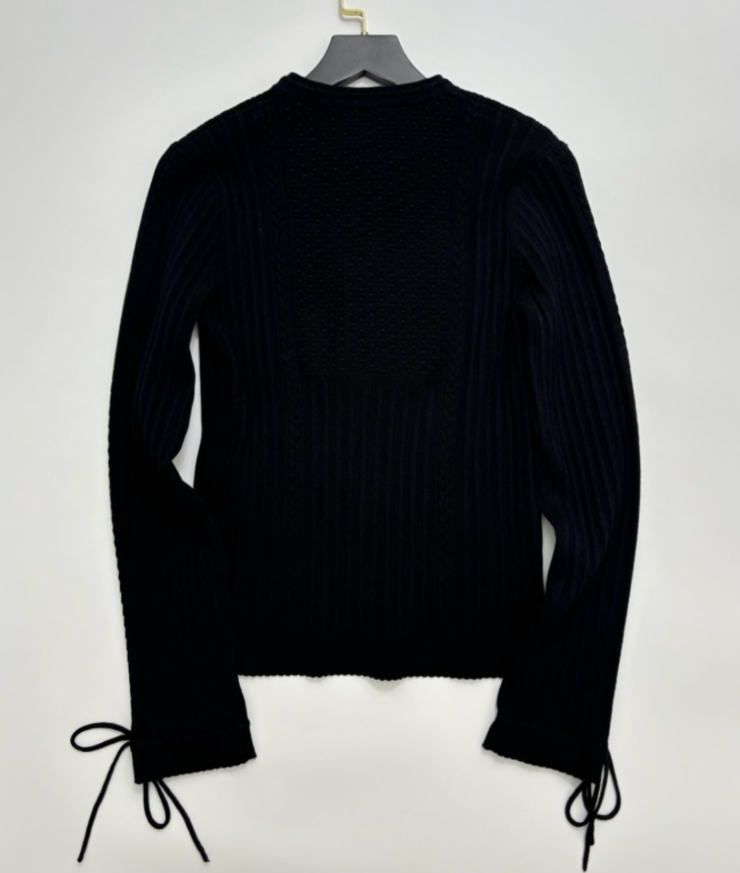 Cardigan knitted coat with small fragrant collar drawstring and diamond pattern, short long sleeves - View 12