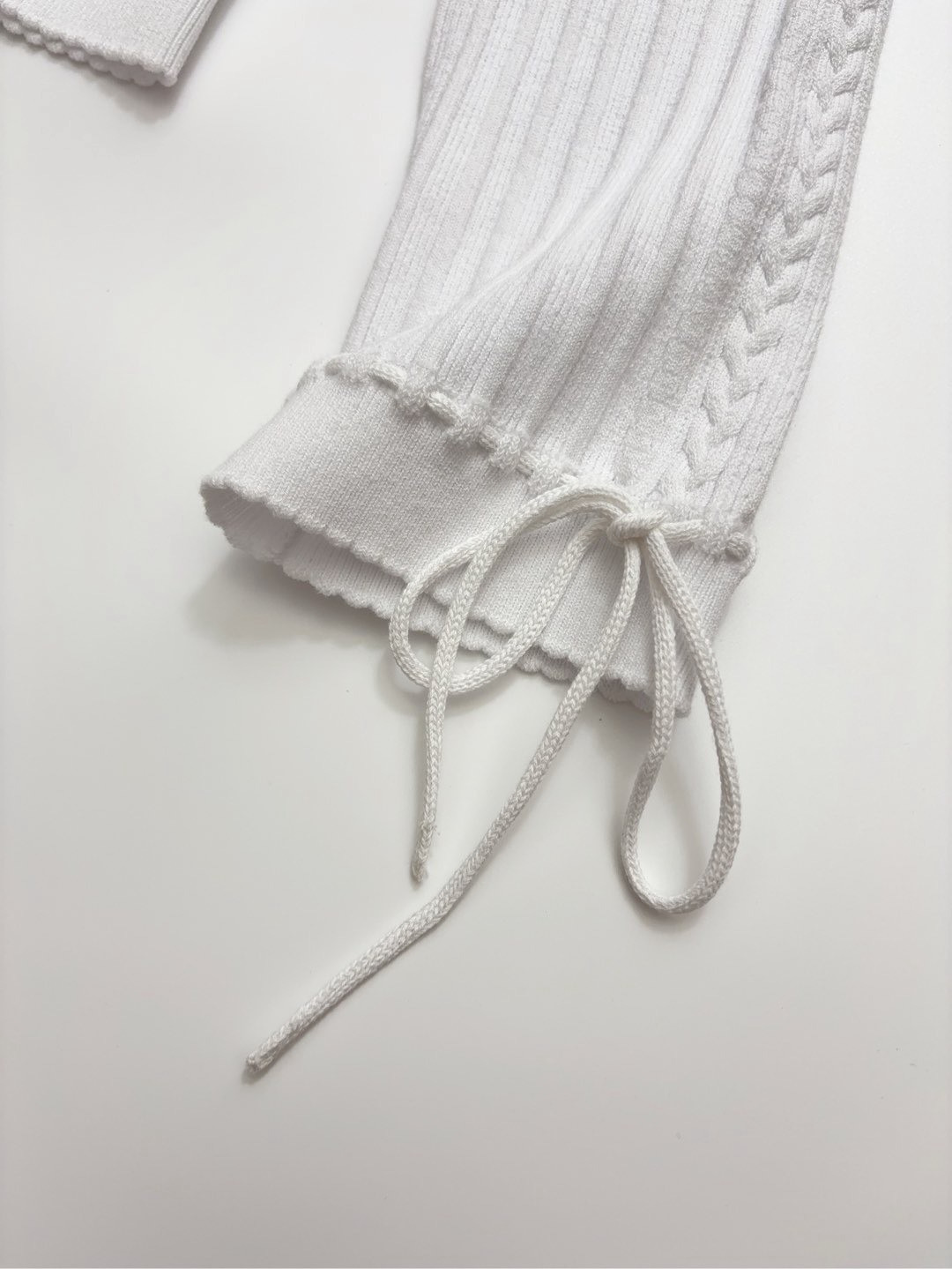 Neckline Drawstring Argyle Knit Cardigan Short Long Sleeve Jacket (0.38kg) - View 6