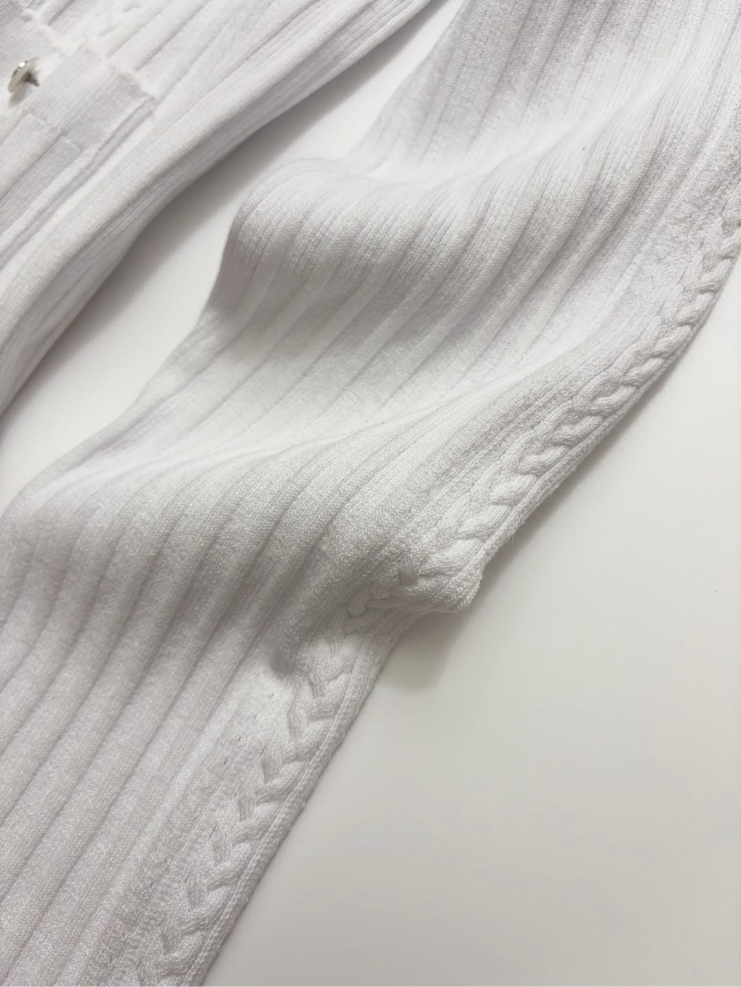 Neckline Drawstring Argyle Knit Cardigan Short Long Sleeve Jacket (0.38kg) - View 5