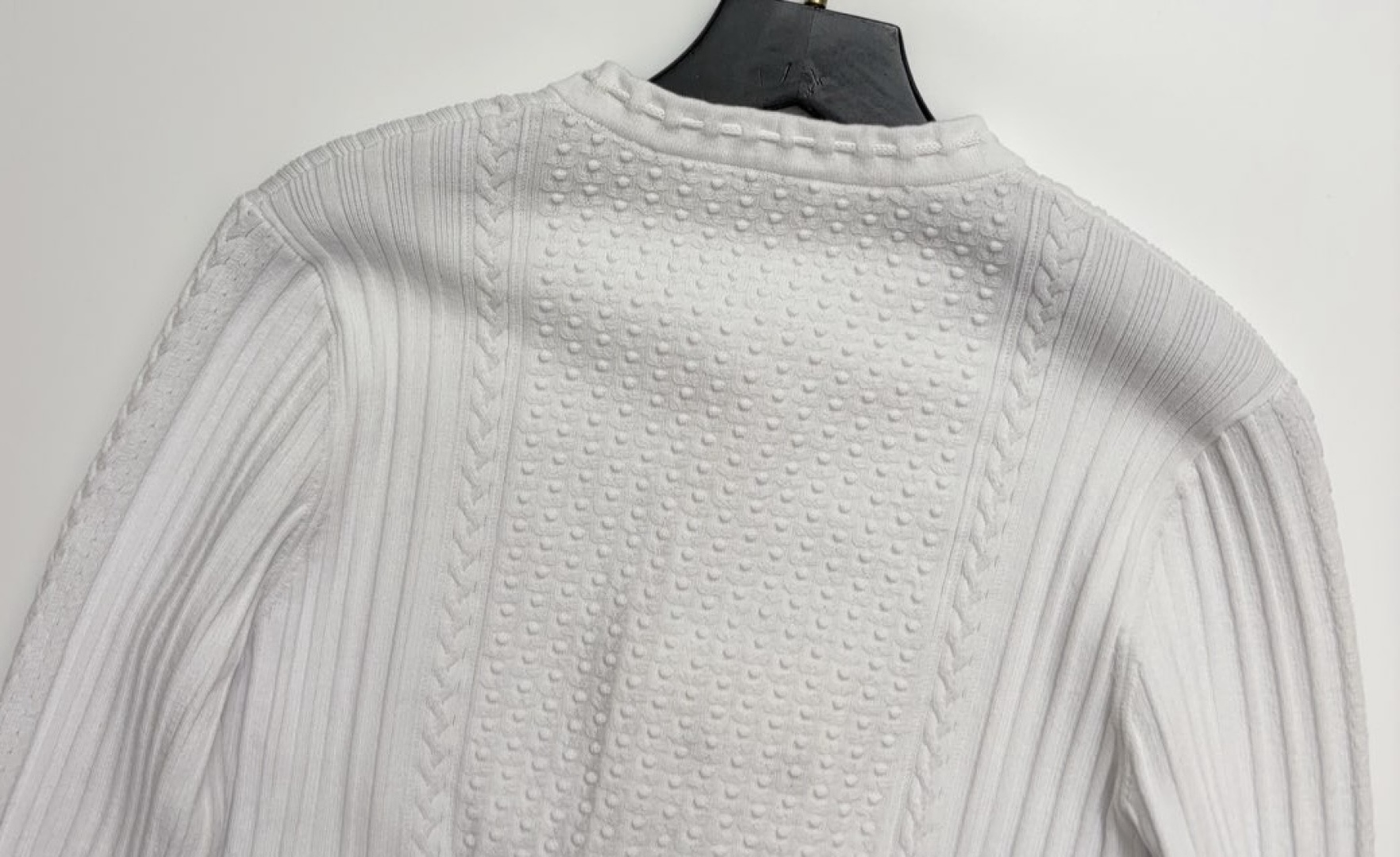 Neckline Drawstring Argyle Knit Cardigan Short Long Sleeve Jacket (0.38kg) - View 13