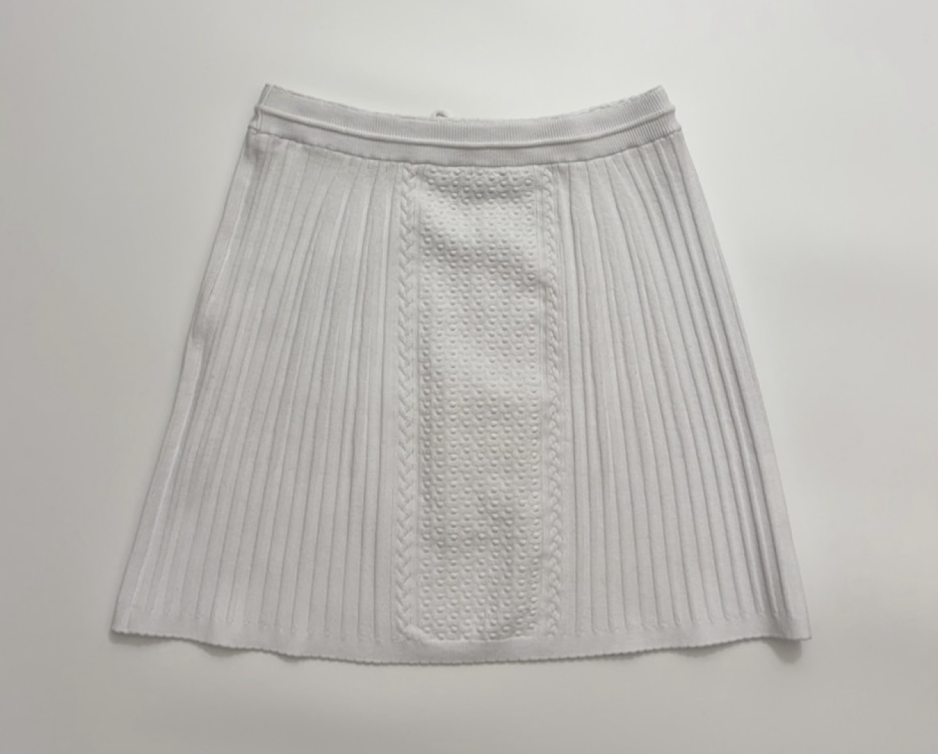 Small fragrance solid color textured elastic waist half skirt - View 11
