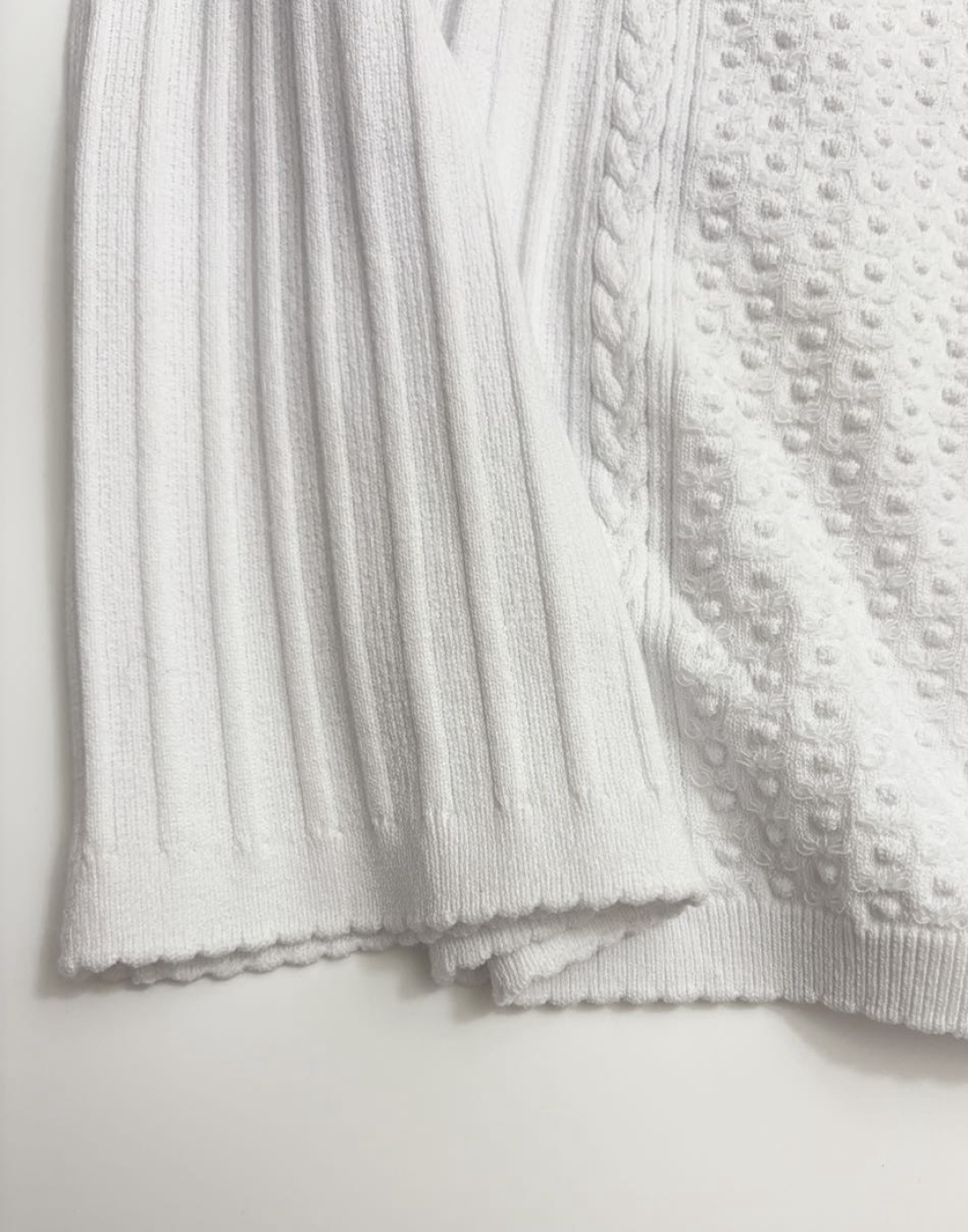 Small fragrance solid color textured elastic waist half skirt - View 8