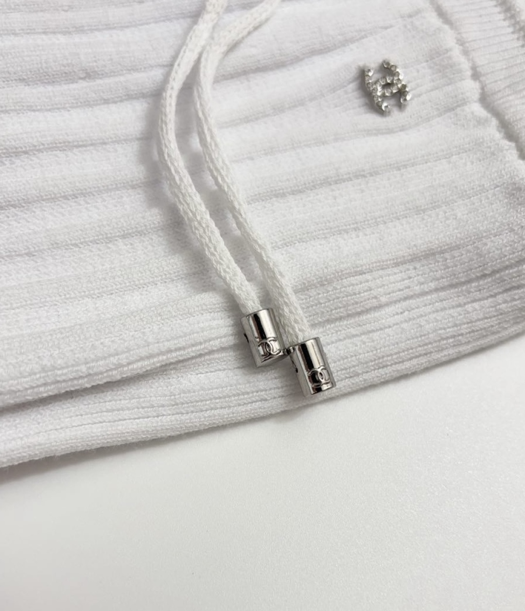 Small fragrance solid color textured elastic waist half skirt - View 5