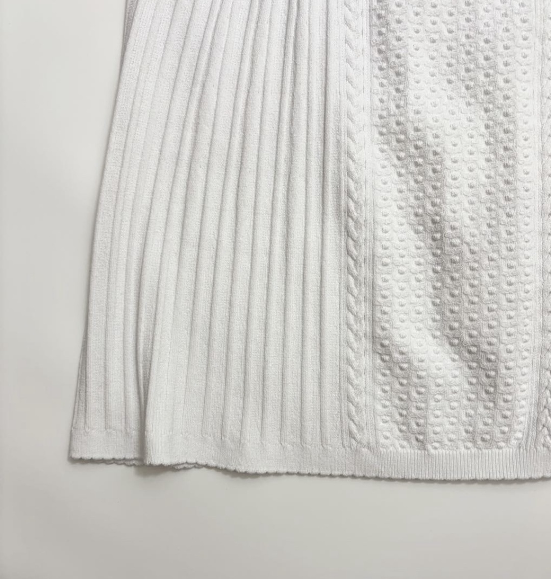 Small fragrance solid color textured elastic waist half skirt - View 6