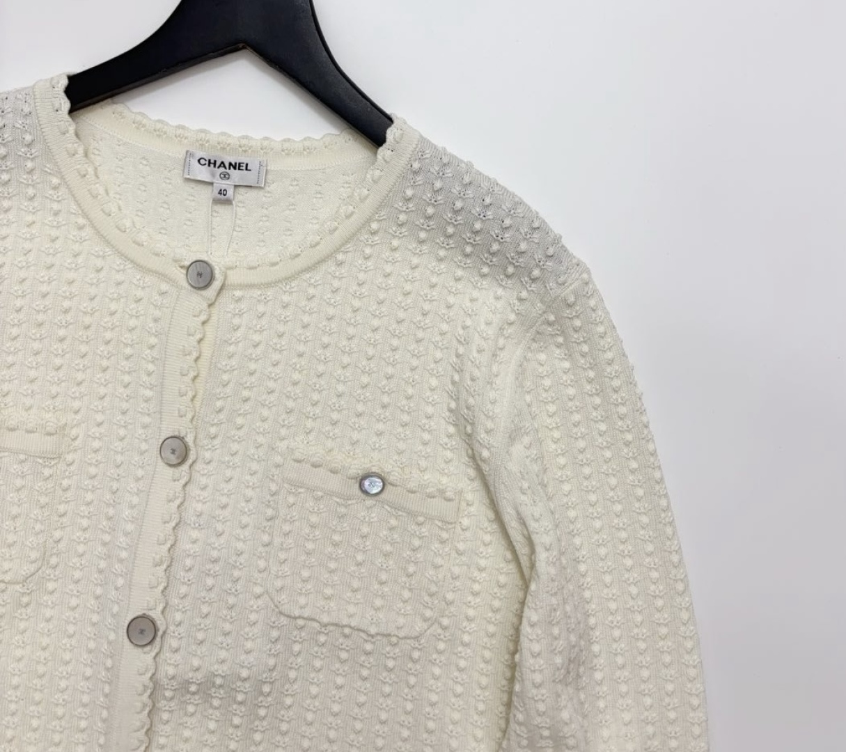 Bumpy立体 Flower Pattern Single-breasted Button Knit Cardigan Short Jacket - View 2