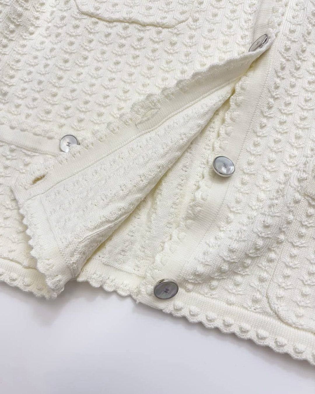 Bumpy立体 Flower Pattern Single-breasted Button Knit Cardigan Short Jacket - View 11