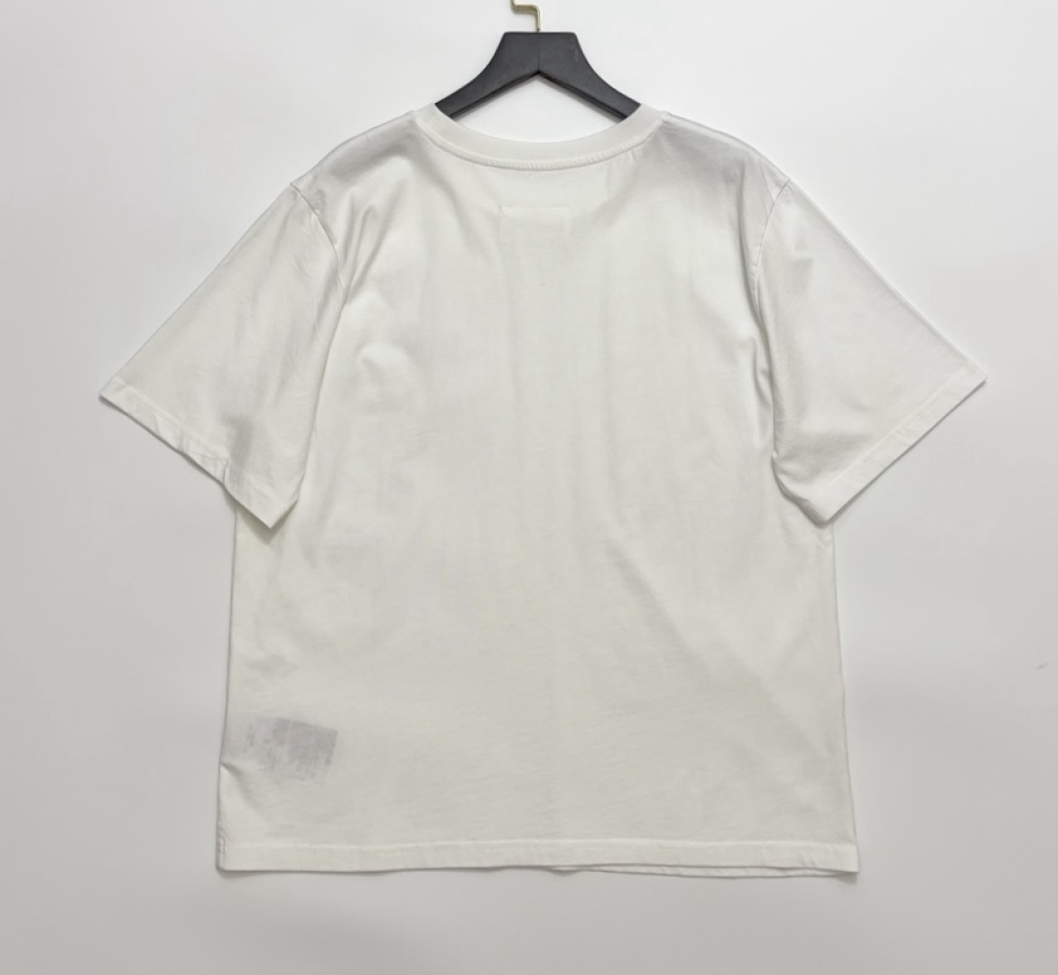 0.15kg/tag-cut number pattern short-sleeve white T-shirt round neck simple - View 10