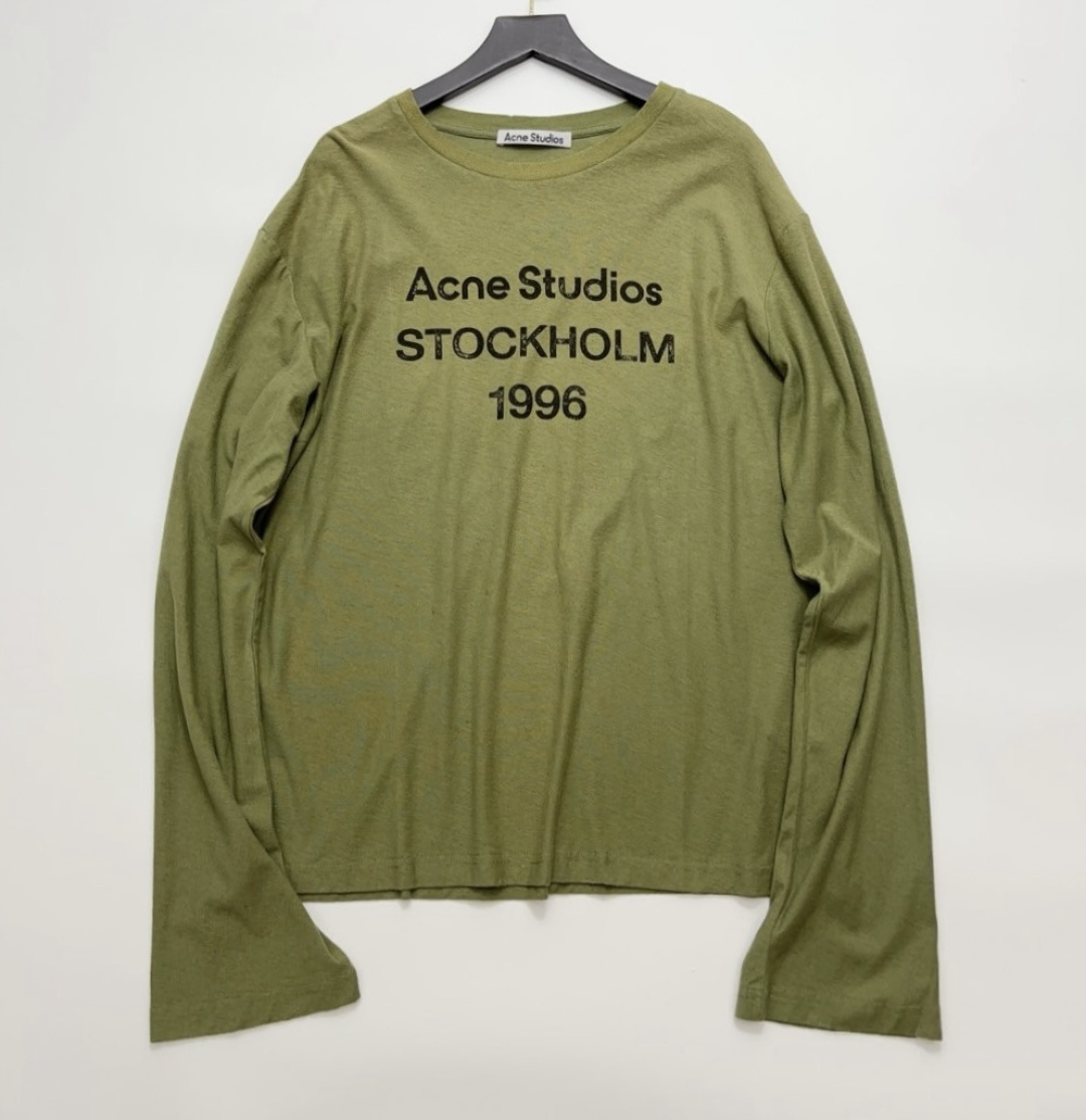Acne Studios 1996 Print Casual Loose Distressed Long-Sleeve T-Shirt