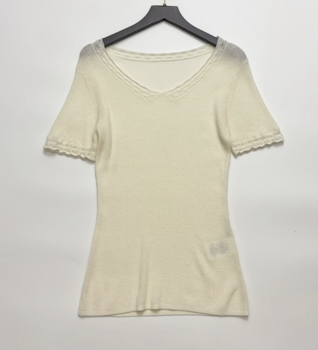 Chloe Jacquard Slim-Fit Knit Short-Sleeve Top