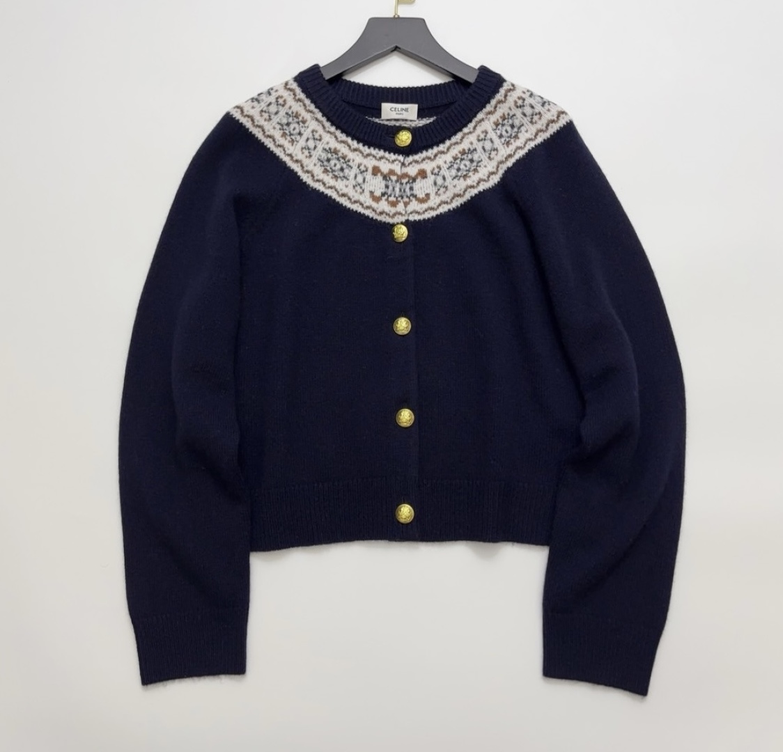 Celine Gold Button Vintage Design Cardigan