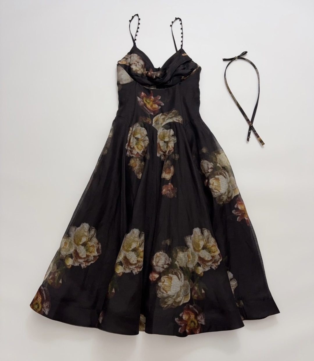 Zimmermann Ruched Waist Embroidered Cami Maxi Dress