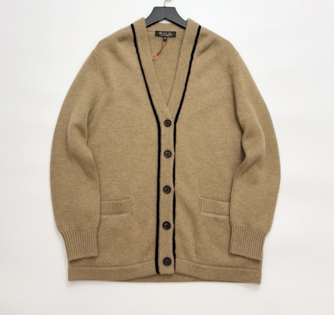 Loro Piana Colorblock V-Neck Knit Cashmere Cardigan