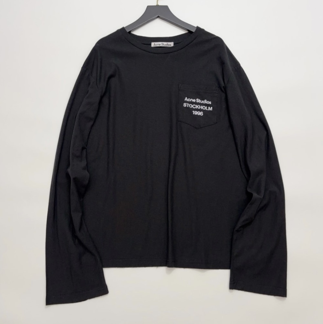 Acne Studios Chest Logo Pocket Loose Long-Sleeve T-Shirt
