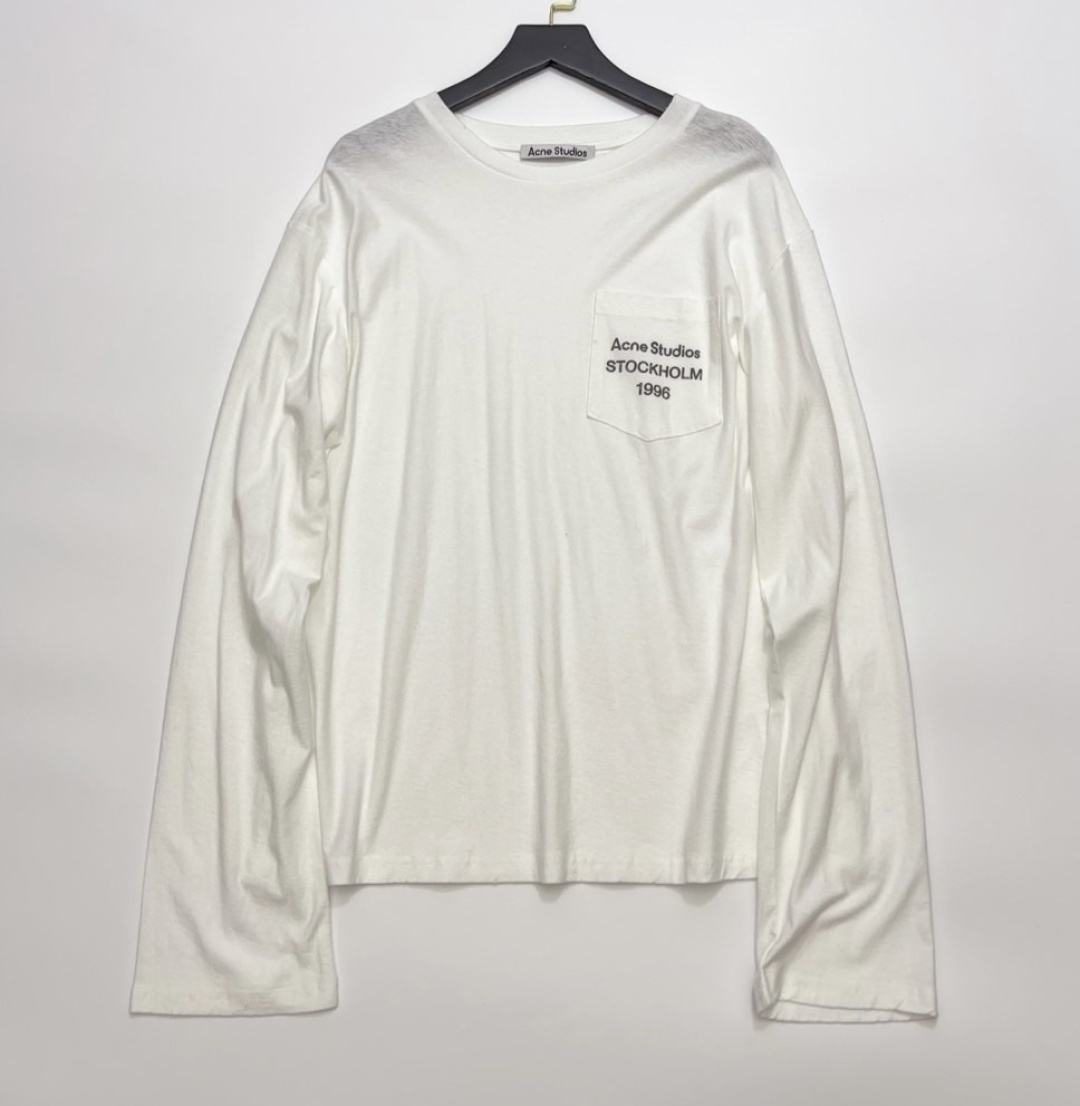 Acne Studios Chest Logo Patch Pocket Loose Long Sleeve T-Shirt