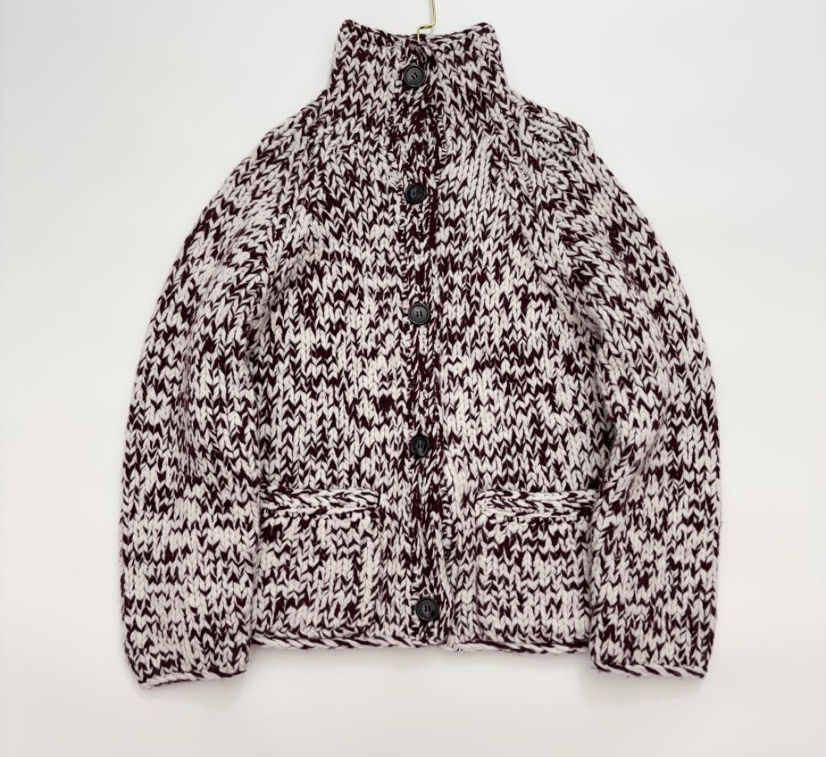 Casey Casey Wool Blend Flecked Knit Short Cardigan