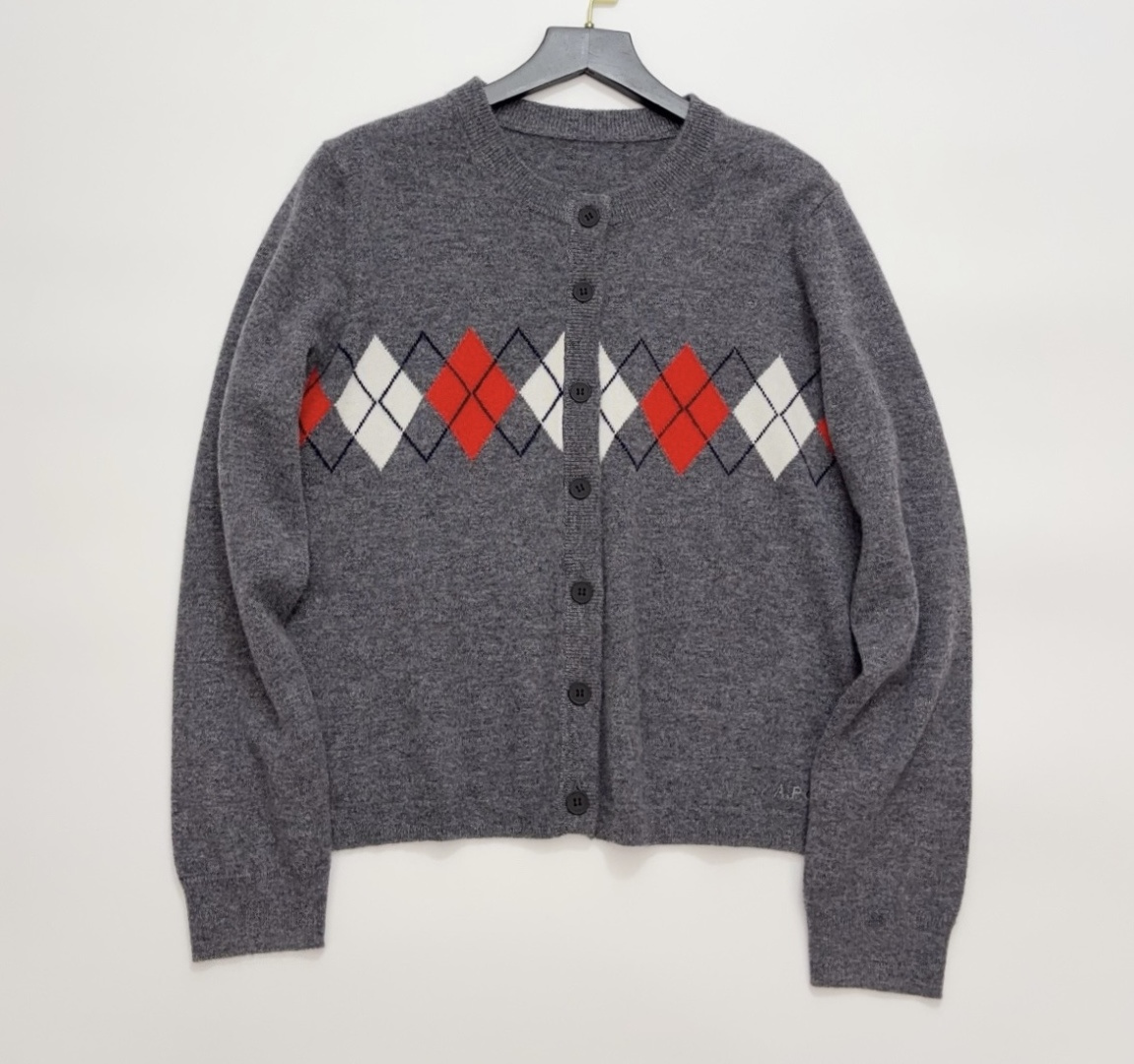 A.P.C. Diamond Pattern Button Placket Cardigan