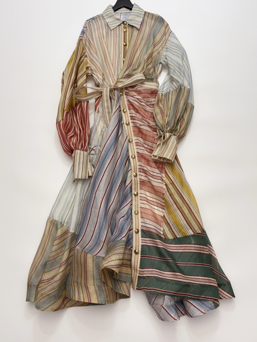 Zimmermann 2026 Resort REBELLION Silk Linen Stripe Pattern Midi Dress