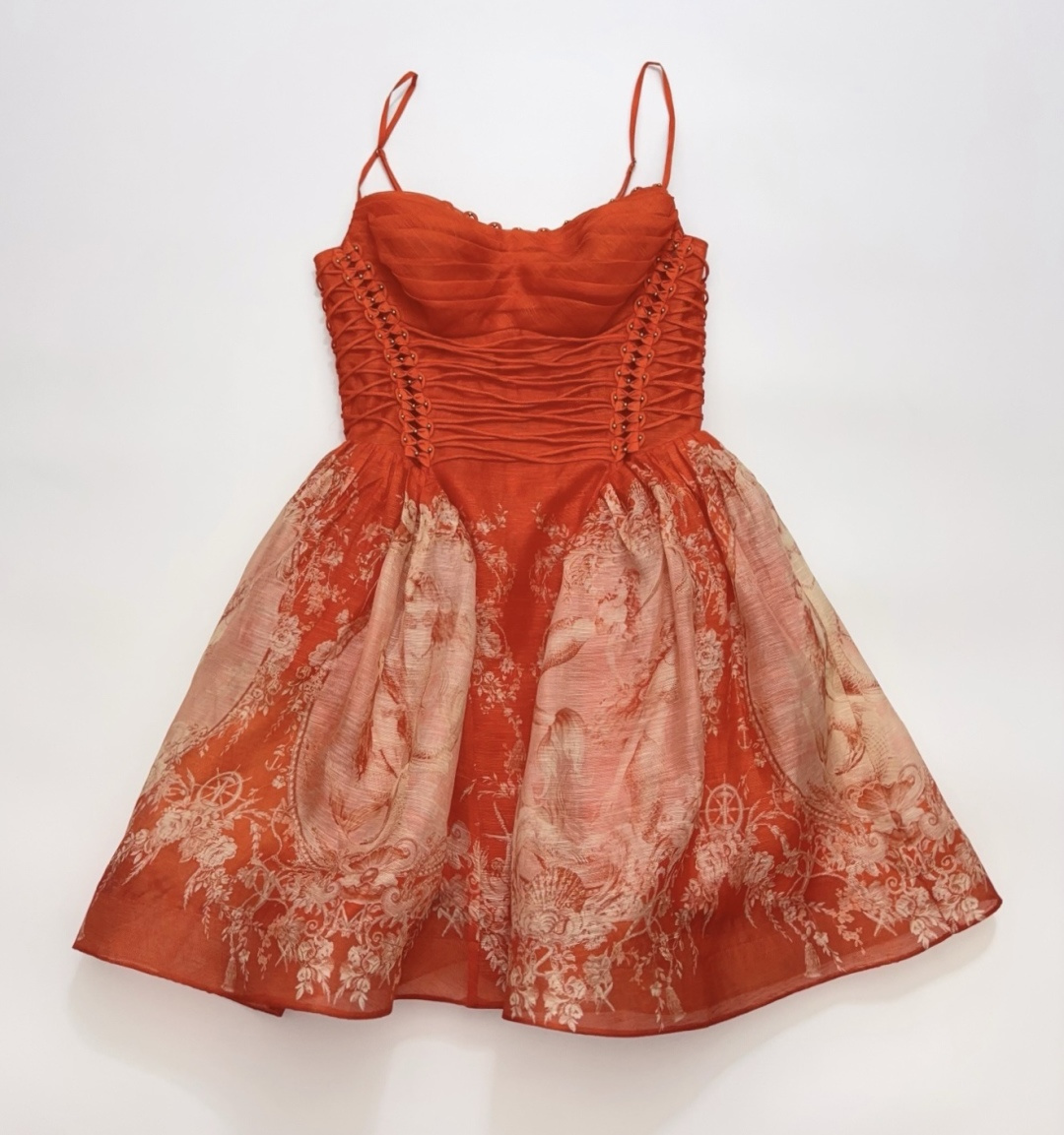 Zimmermann REBELLION Silk-Linen Mermaid Print Mini Dress