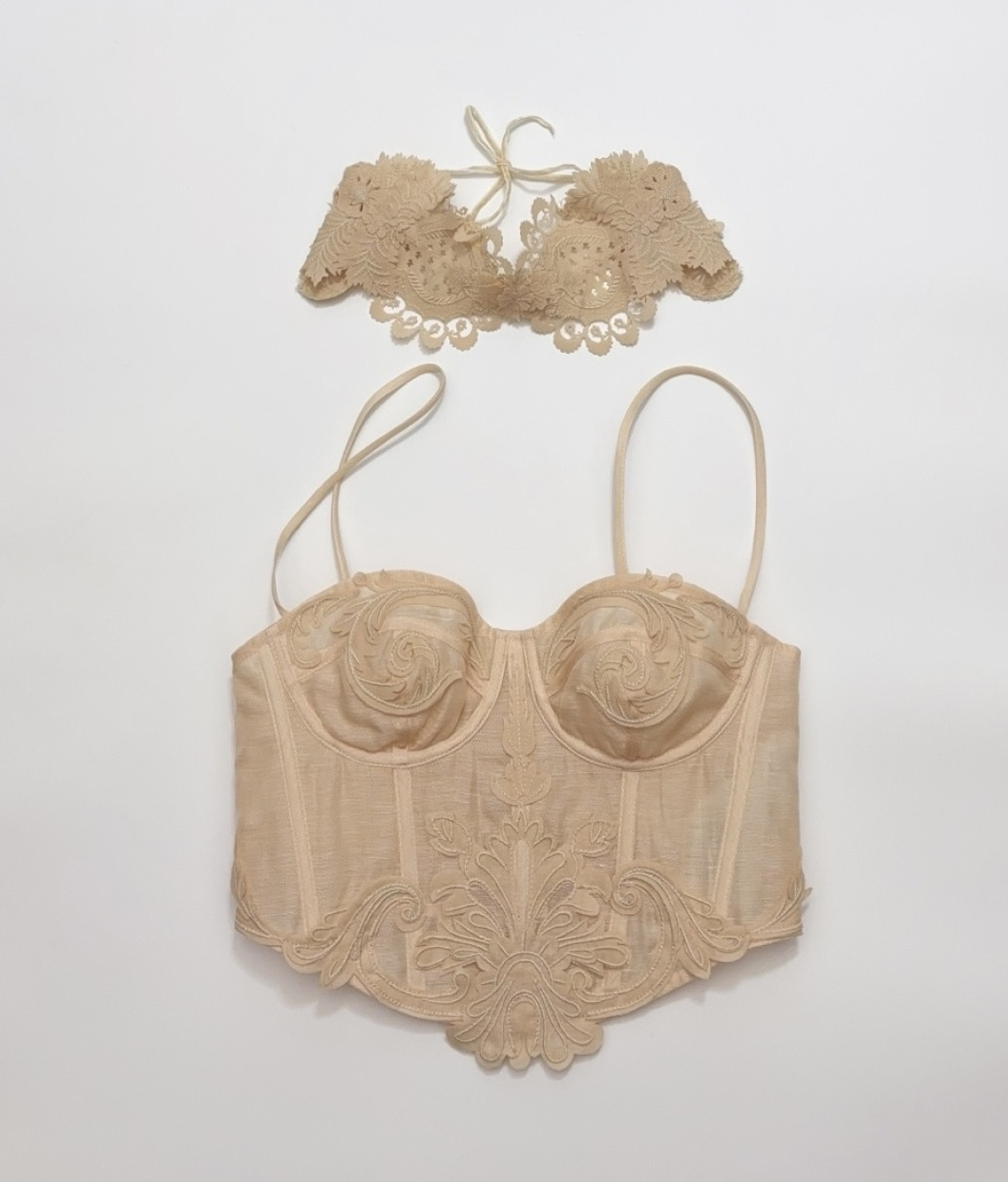 Zimmermann Runway Lace Bow Bandeau Cropped Hollow Camisole