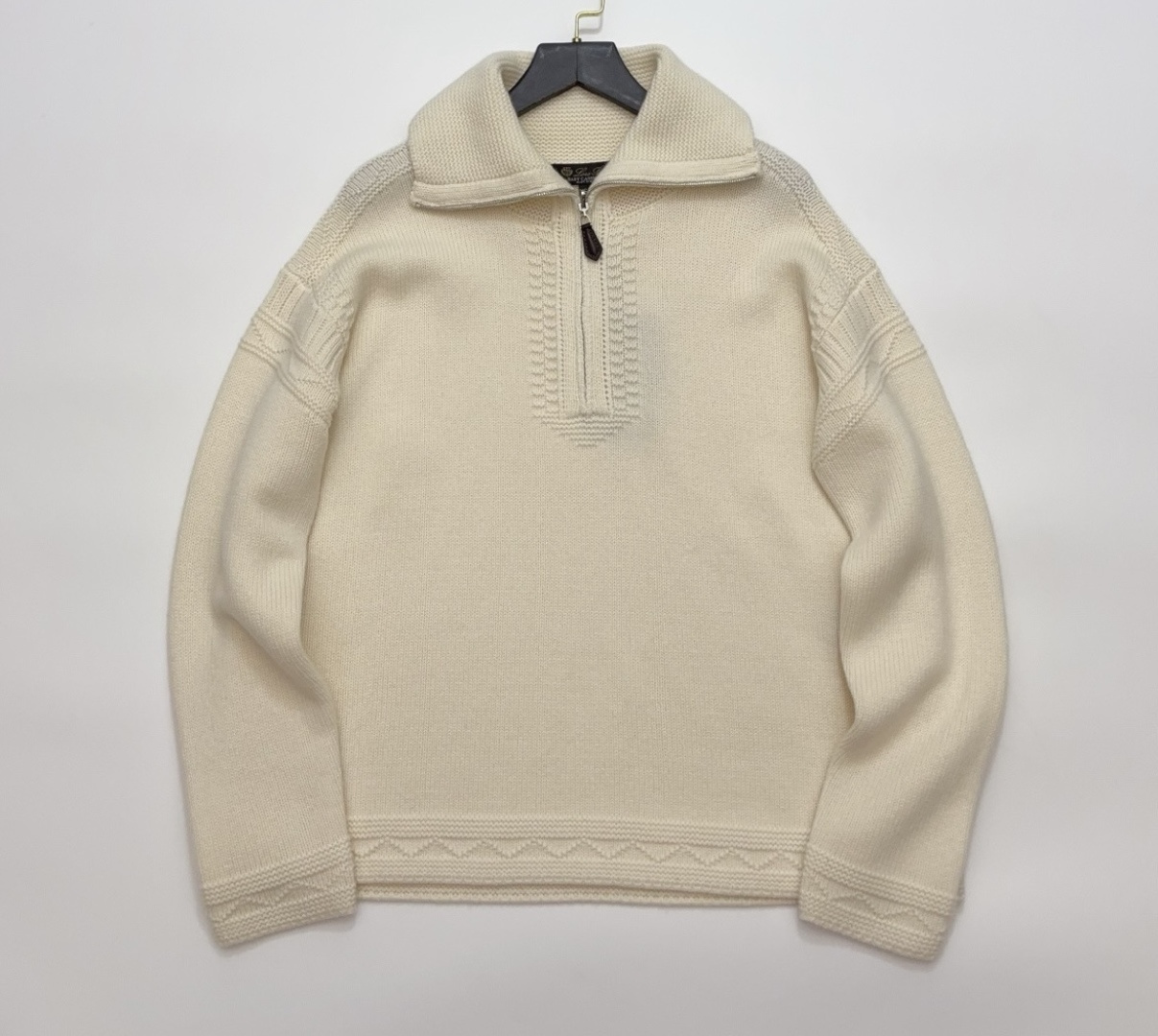 Loro Piana Half-Zip Cashmere Knit Pullover Sweater