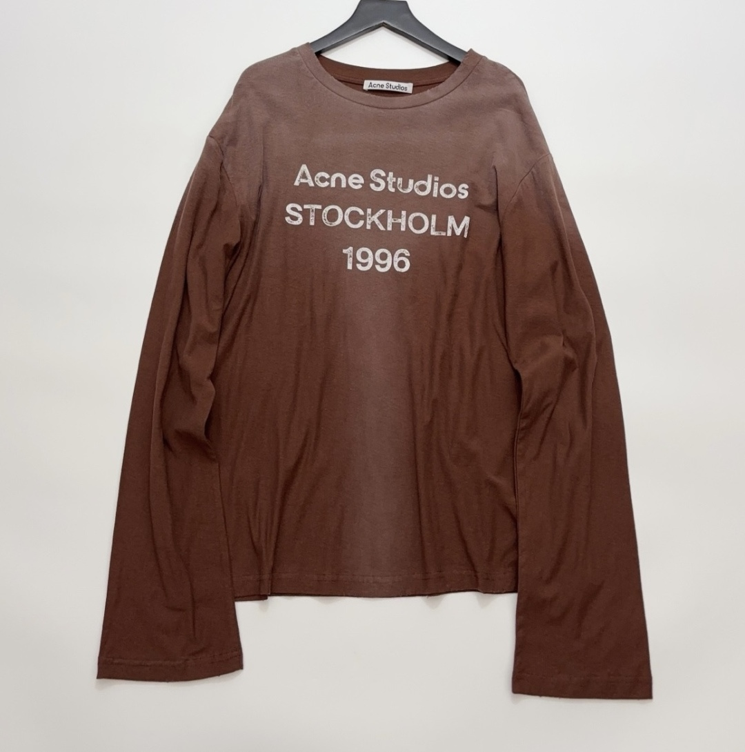 Acne Studios 2026 Spring/Summer Letter Logo Long Sleeve Loose Casual T-Shirt