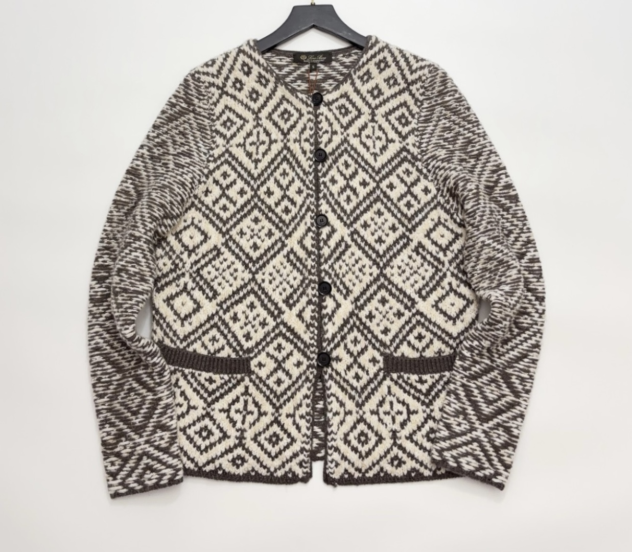 Loro Piana 2026 Spring Luxury Jacquard Knit Cardigan