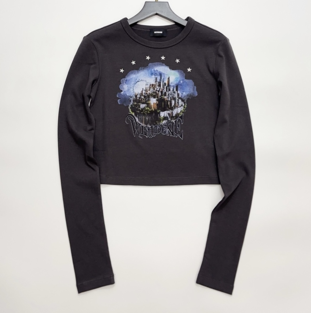 WE11DONE 26 Spring Urban Print Long Sleeve T-Shirt Vintage Style