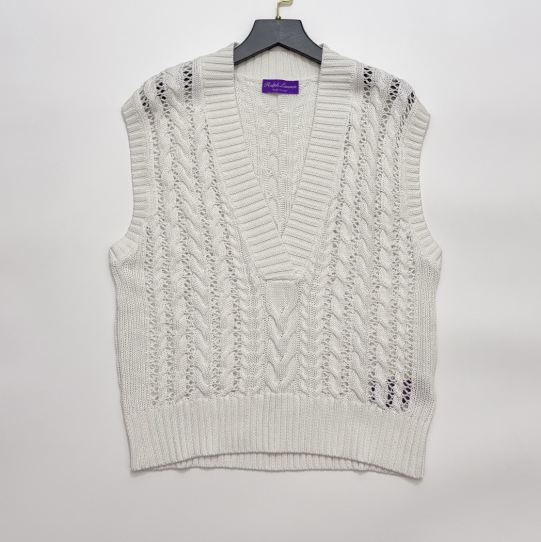 Polo Ralph Lauren Polo Purple Label Cable Knit V-Neck Vest