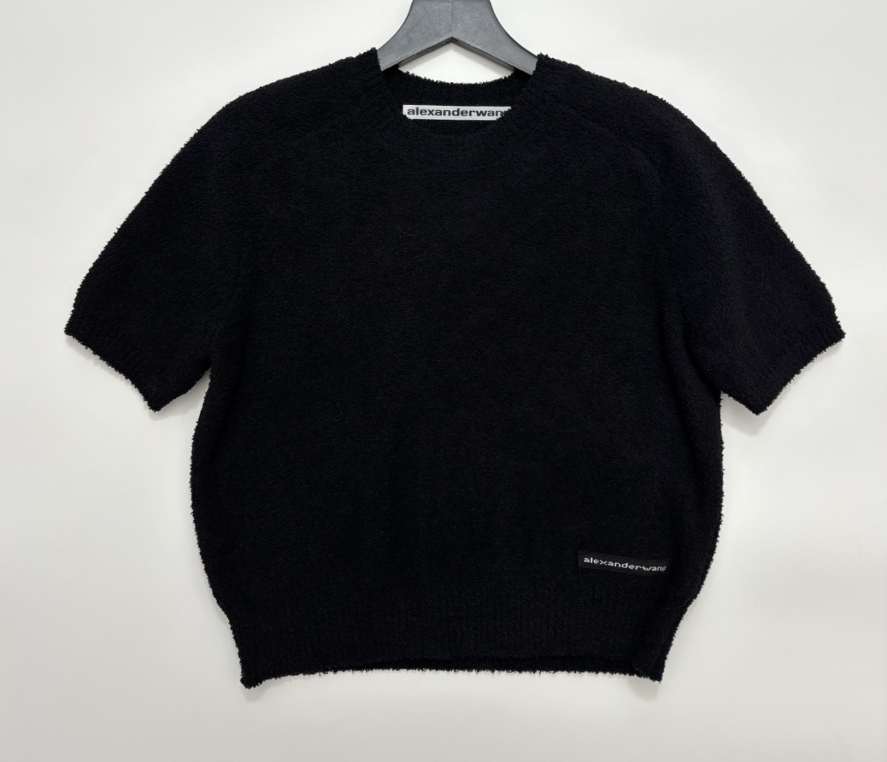 Alexander Wang Knitted Cropped Short Sleeve T-Shirt Top