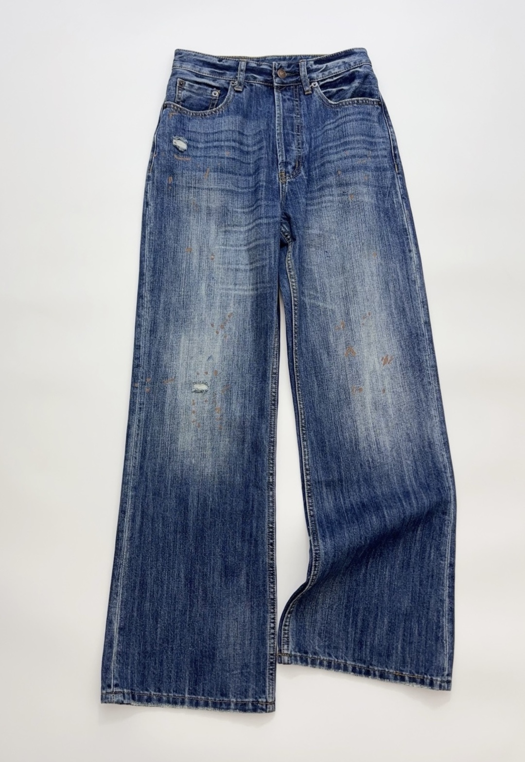 Acne Studios Distressed Straight Leg Jeans