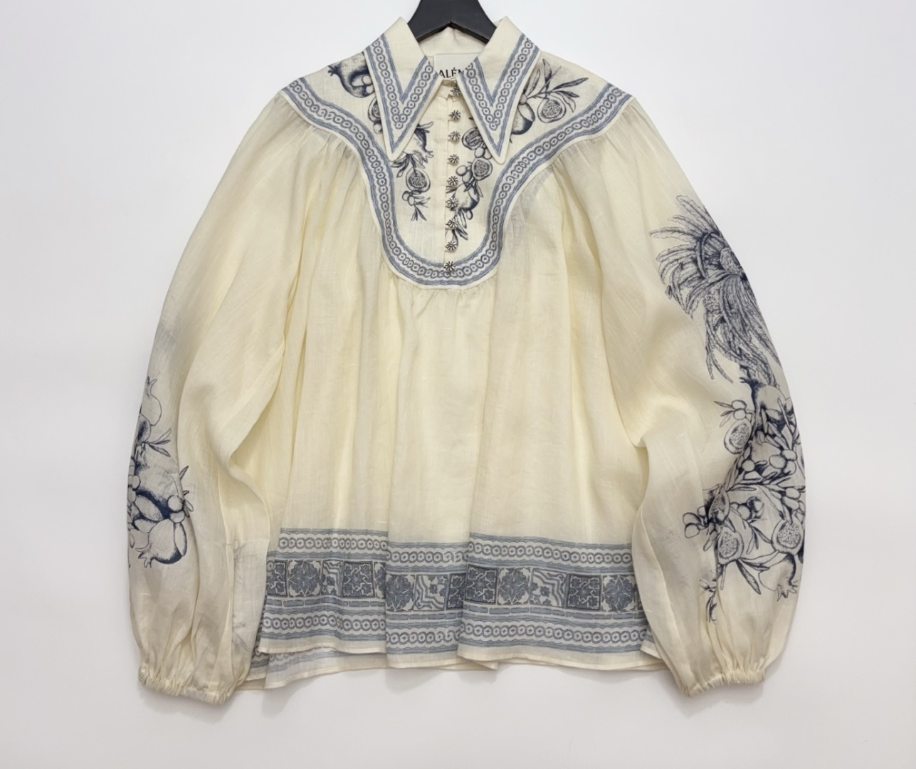 Alémais Loose Linen Lantern Long Sleeve Villa Shirt