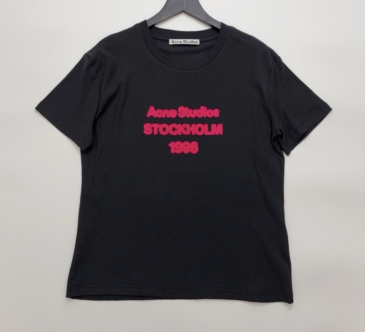 Acne Studios 1996 Flocked Dimensional Red Letter Short Sleeve T-Shirt
