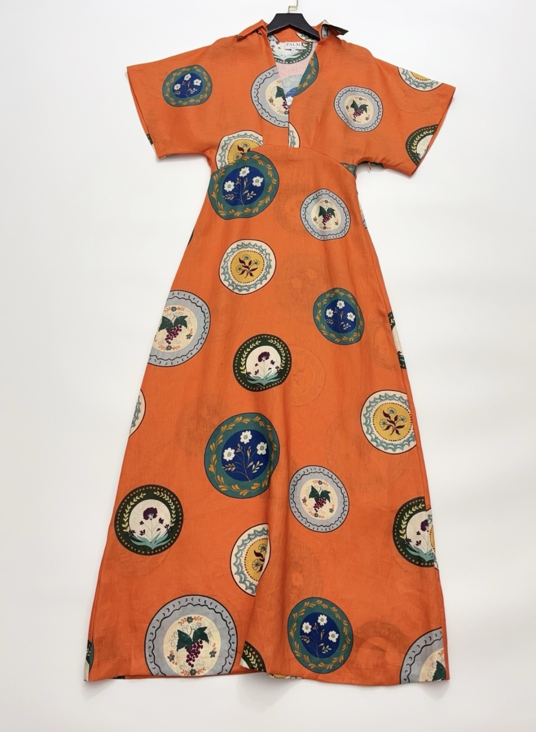 Palm Noosa Orange V-Neck Cinched Waist Maxi Dress
