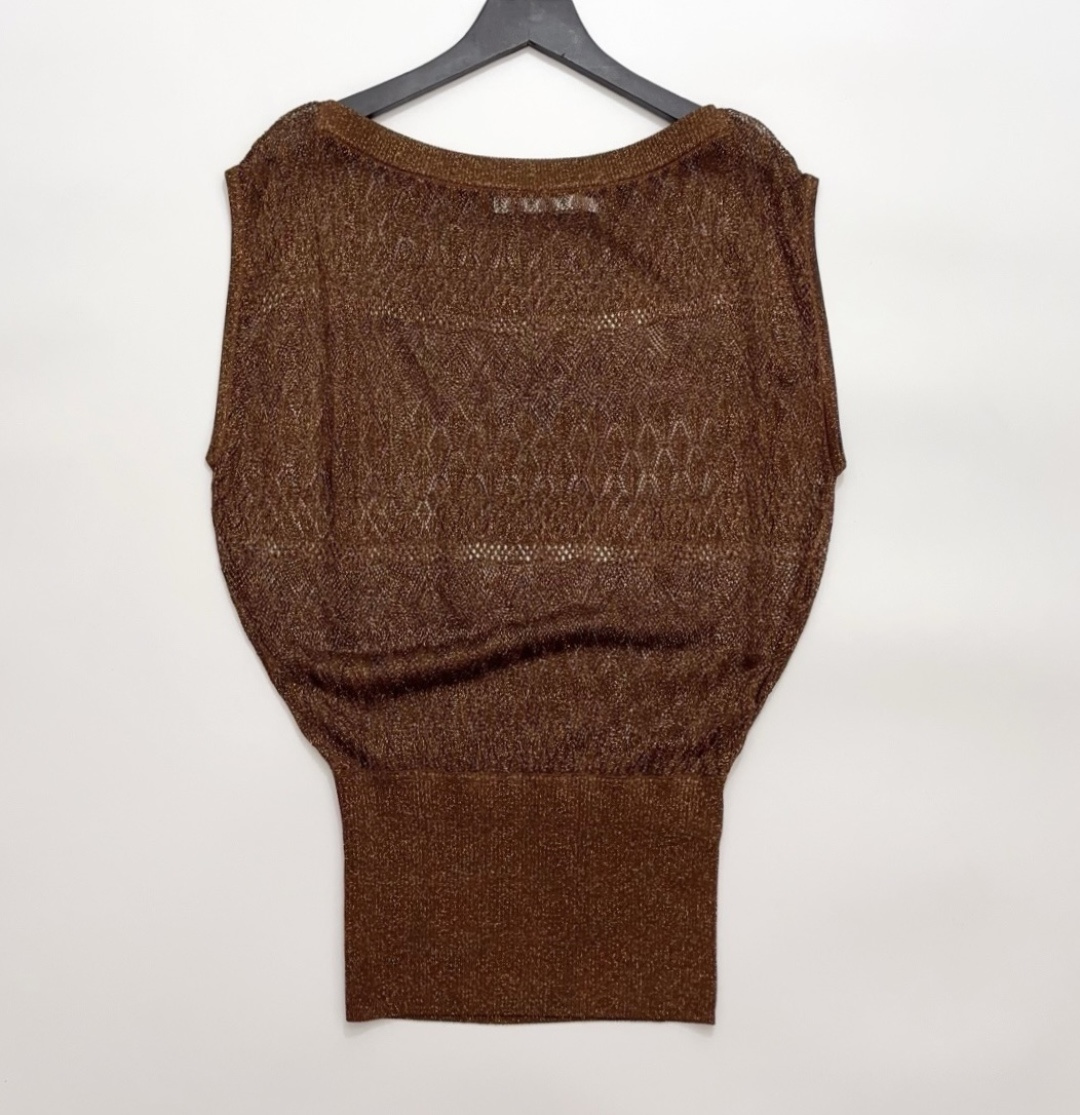 Zimmermann AWAKEN Mocha Metallic Lace Knit Top