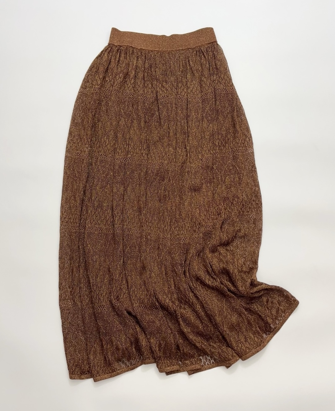 Zimmermann AWAKEN Metallic Lace Knit Midi Skirt