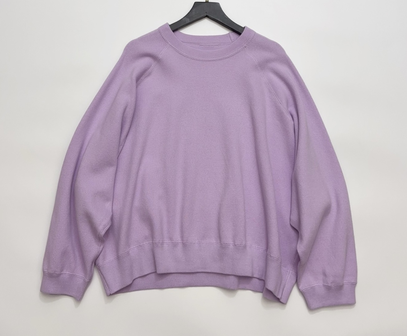 Japanese Casual Embroidered 'R' Pure Color Crewneck Knit Sweatshirt