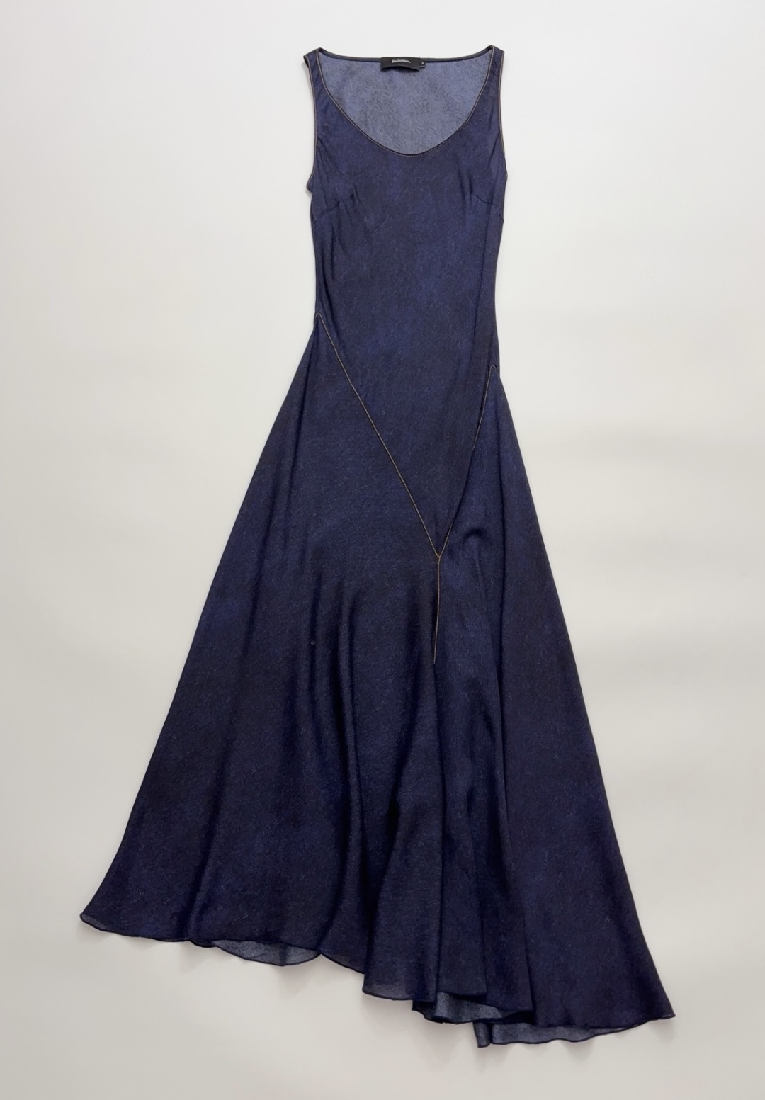 Réalisation Par The Ellery Blue French Patchwork Bias-Cut Silk Midi Dress