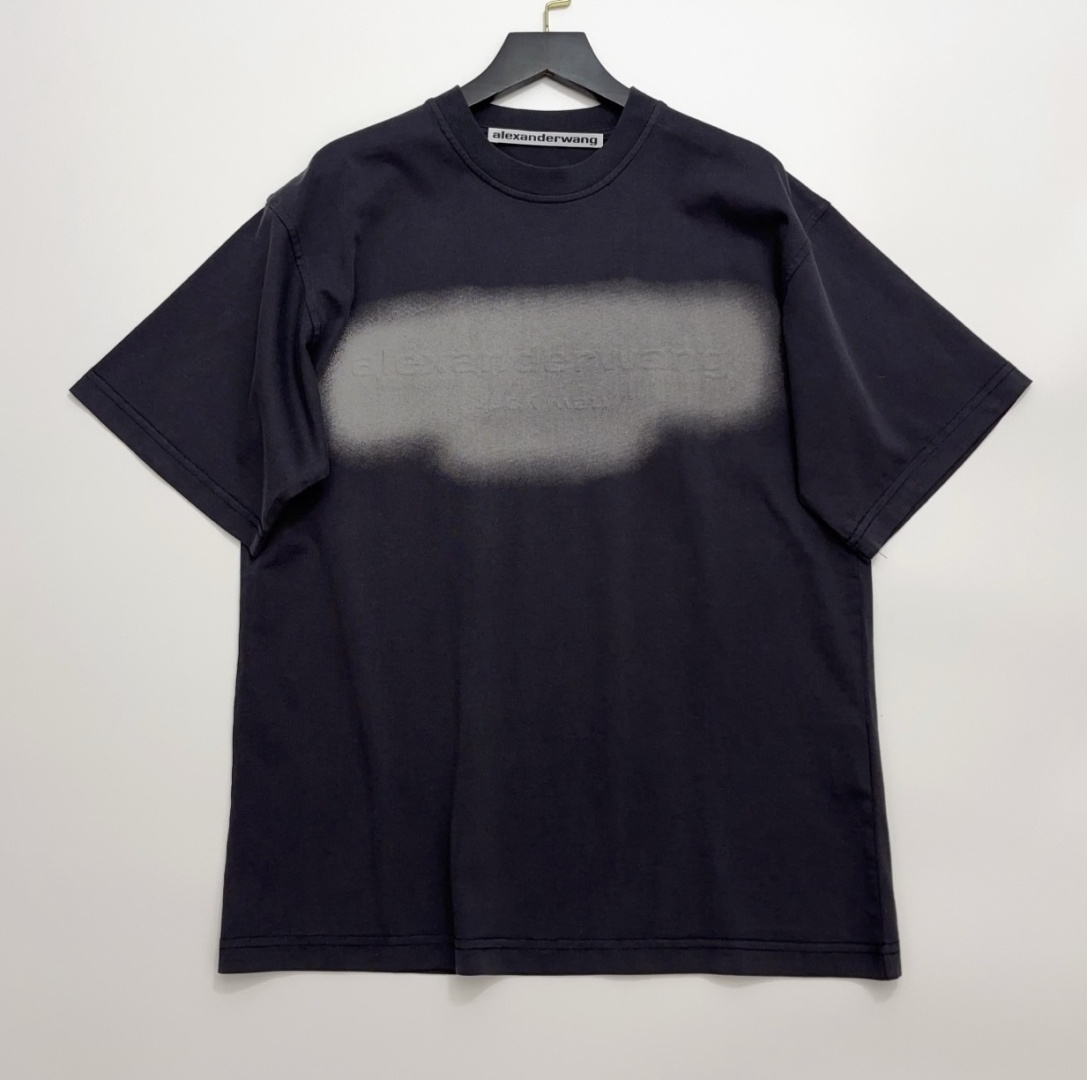 Alexander Wang Grey Graffiti Letter Loose Short-Sleeve T-Shirt