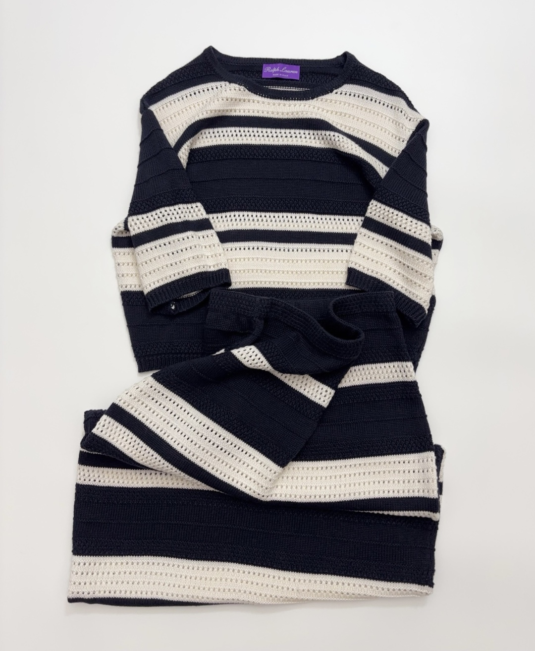 Polo Ralph Lauren Polo Purple Label Spring 2026 Knit Sweater and Skirt Set