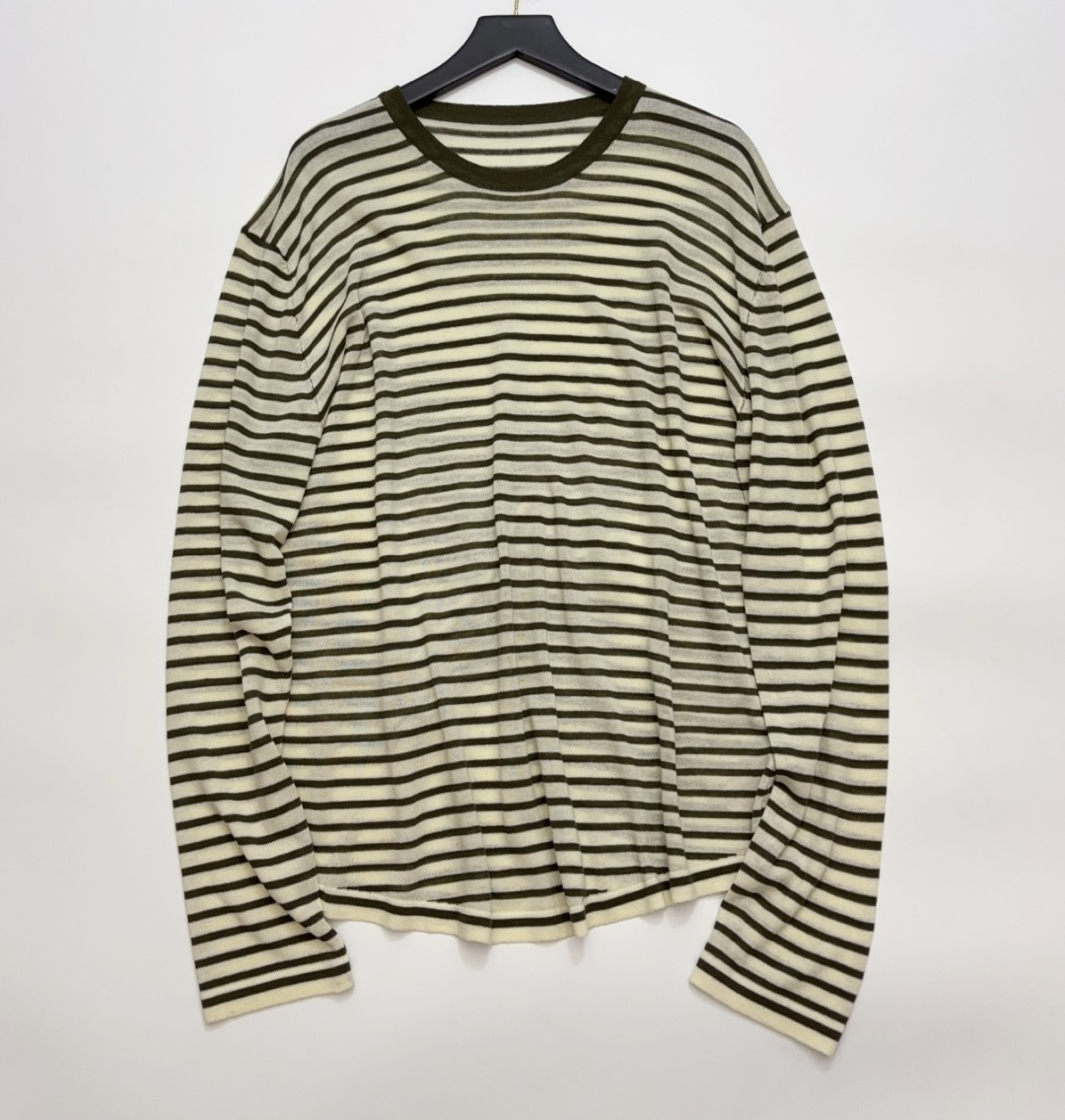 INTO THE EAST 2026 Spring Simple Casual Striped Long Sleeve T-Shirt