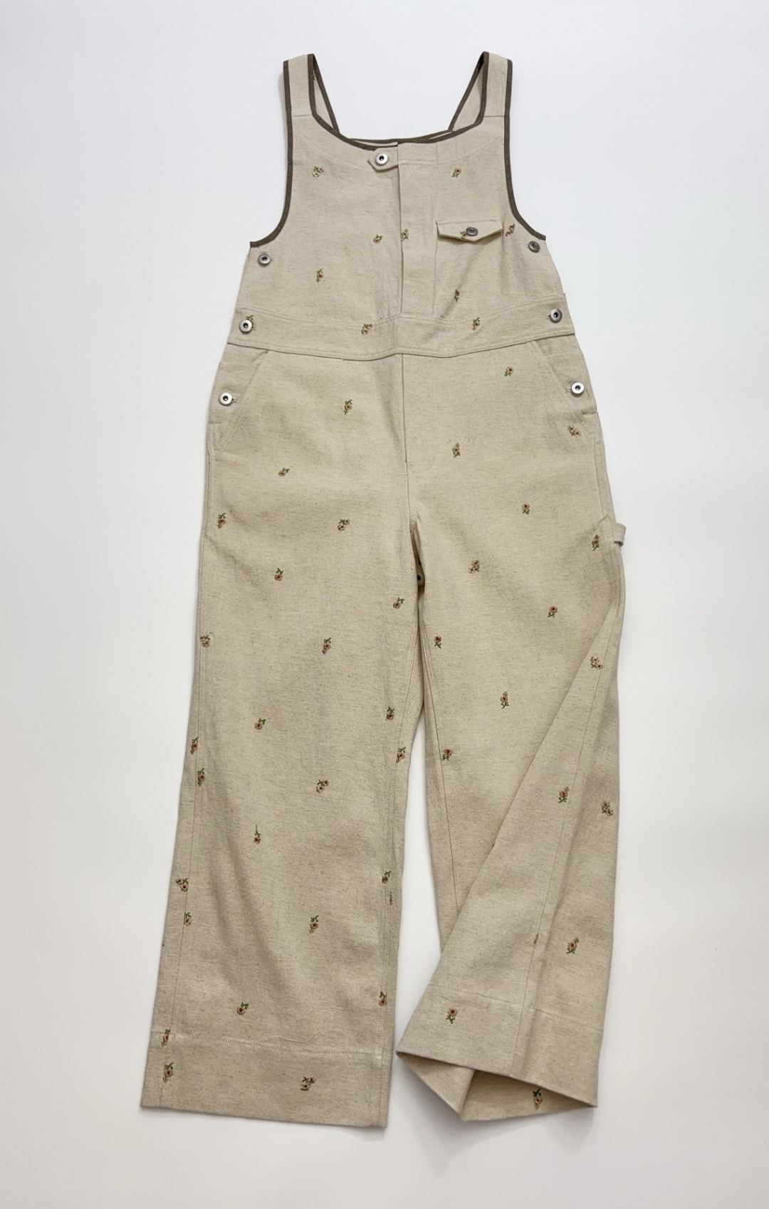 Marchen Perth Embroidered Overalls Workwear Casual Pants