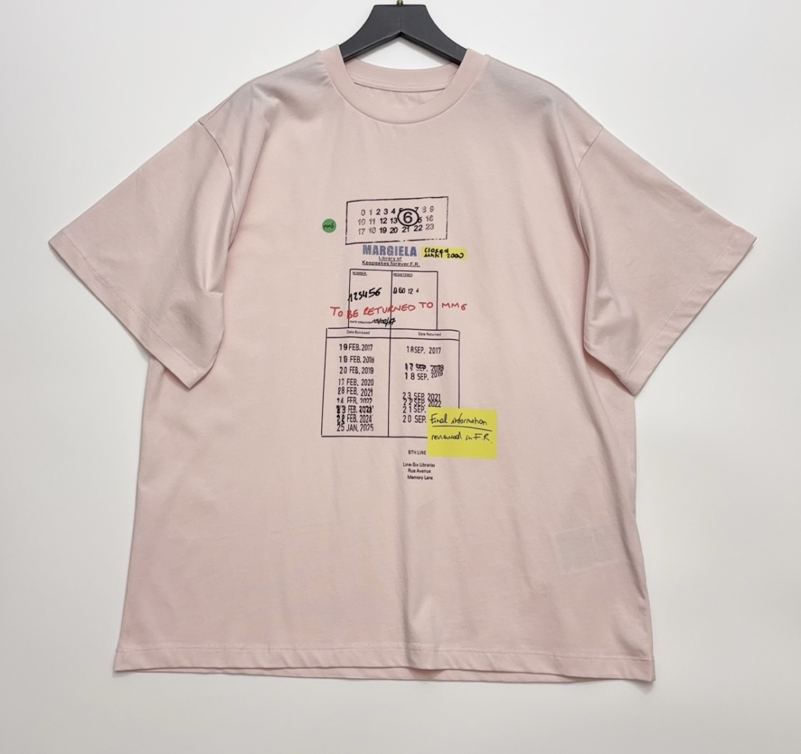MM6 Maison Margiela Letter Graffiti Print Round-Neck Short-Sleeve T-Shirt
