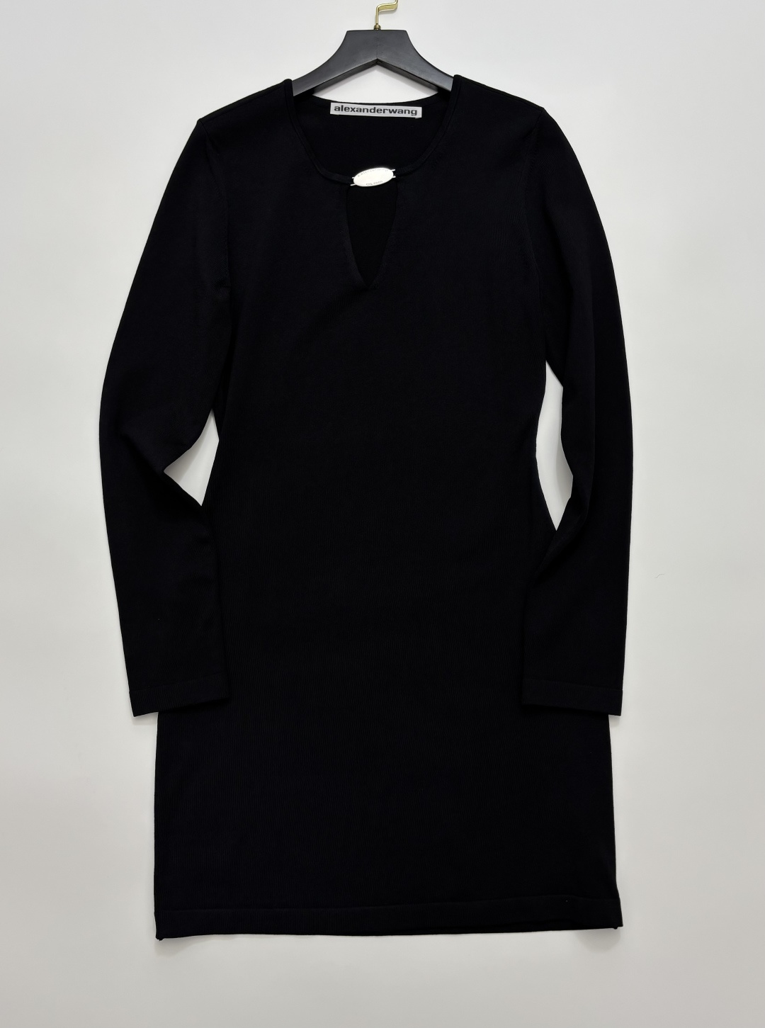 Alexander Wang Black Knit Slim-Fit V-Neck Dress