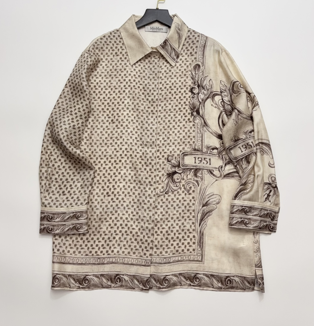 Max Mara 2026 Spring/Summer New MXMGRADO Fashion Mulberry Silk Long-Sleeve Shirt