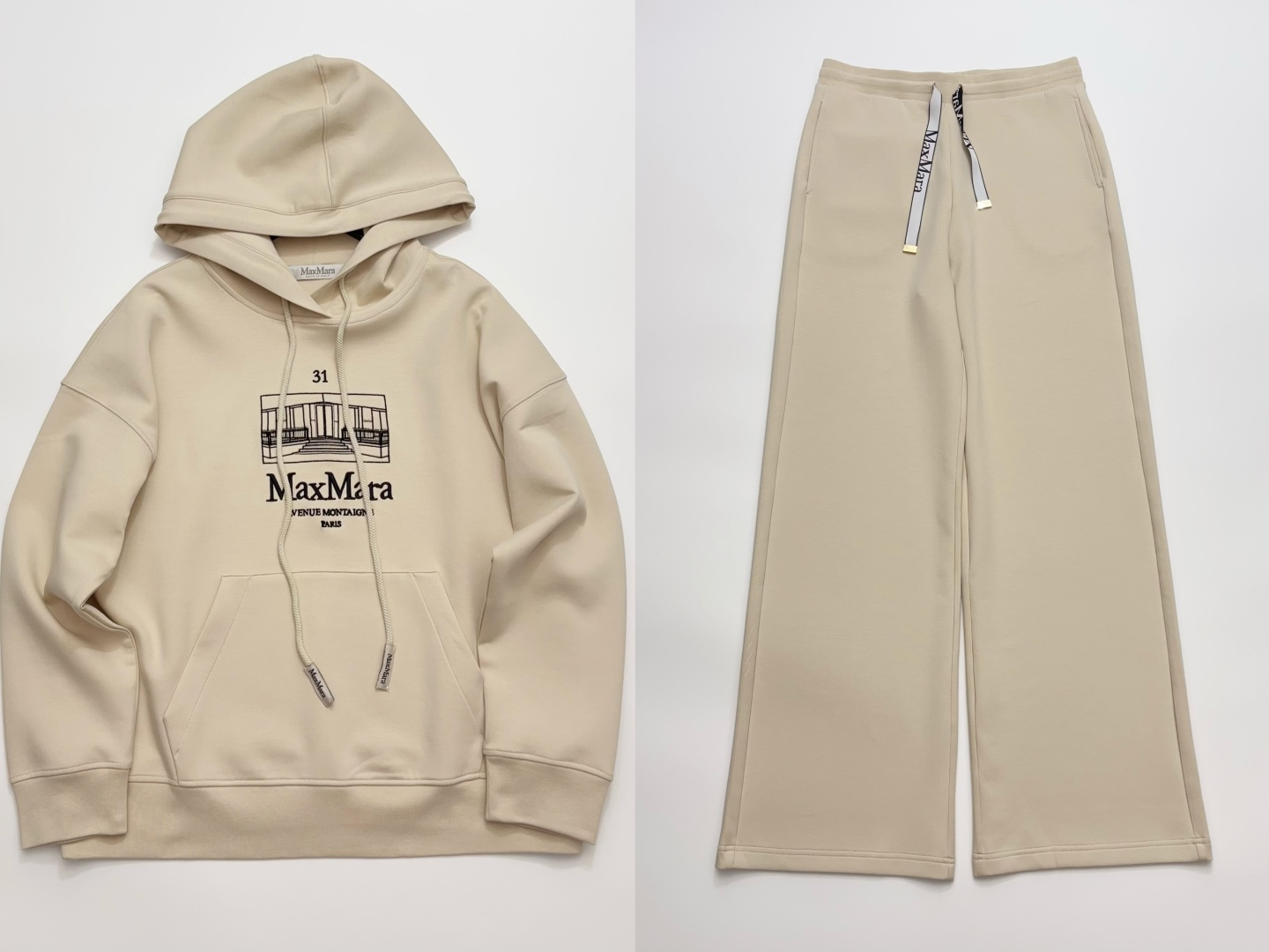 S'Max Mara SMMANDREA Summer '26 Relaxed Hooded Long Sleeve Sweatshirt and Trousers Set